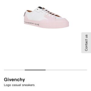 Givenchy White and Pink Low-Top Logo Sneakers